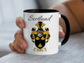 Brooks Scottish family crest accent mug with Scotland above the coat of arms design