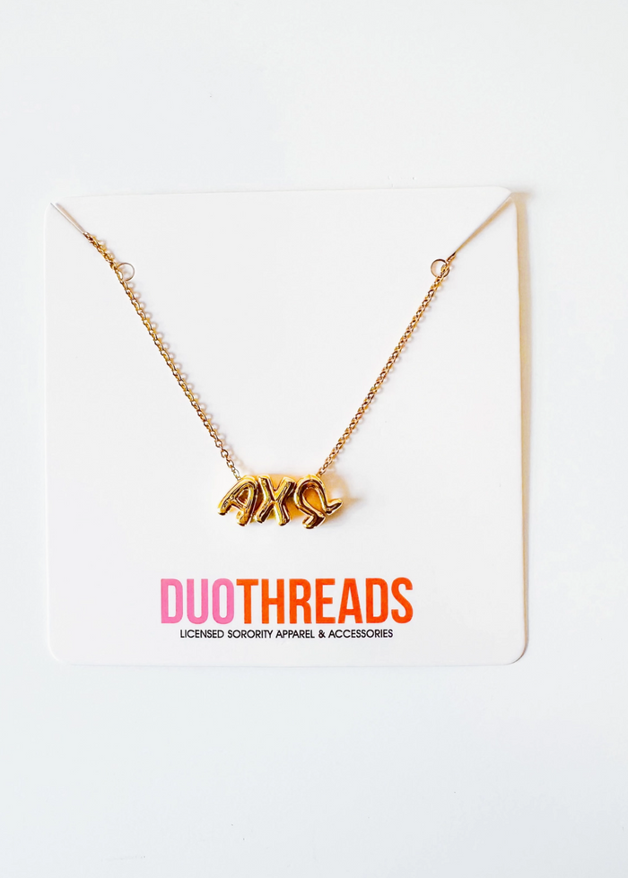 Bubble Letter Sorority Necklace
