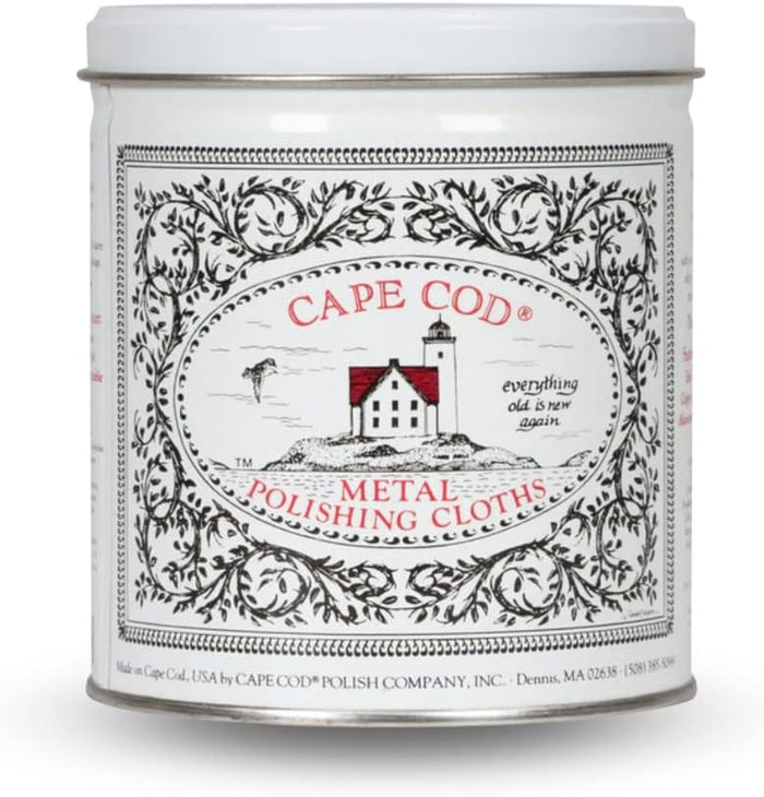 Cape Cod® Metal Polishing Cloths with Buffing Cloth, Gloves, and Decorative Tin