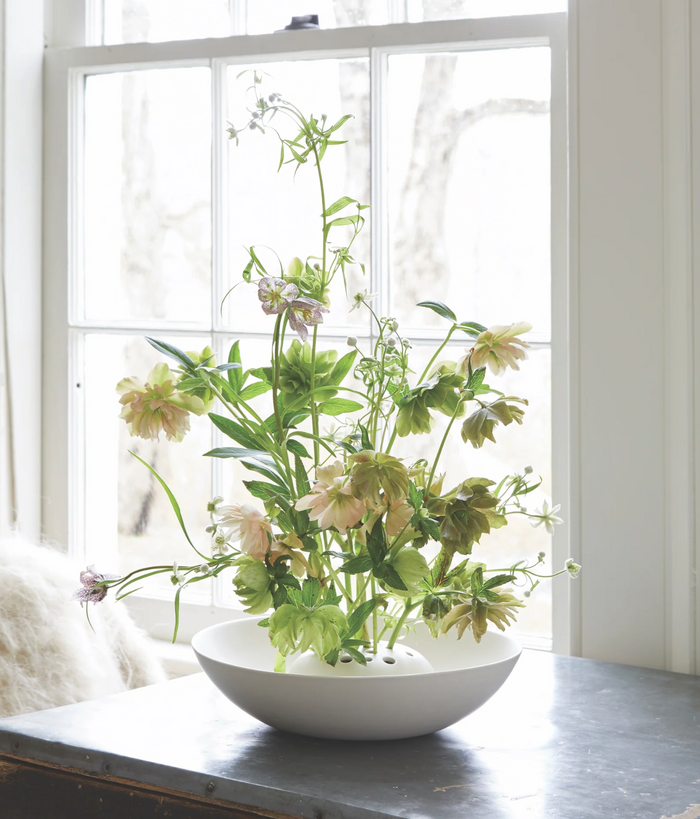 CERAMIC FLOWER FROG BOWL- IN STORE PICK UP ONLY!