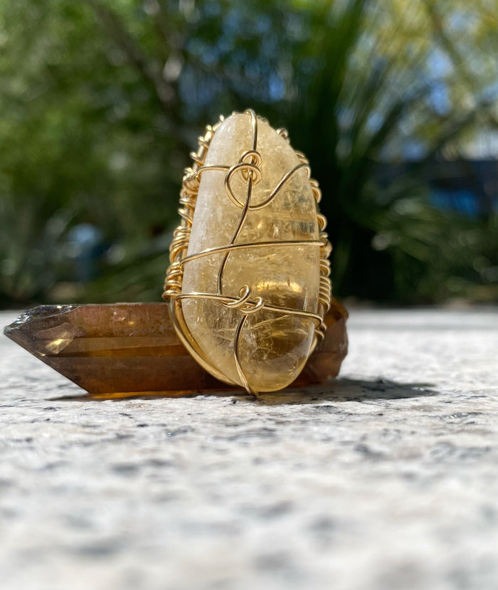 CHUNKY BRONZE+CITRINE RING