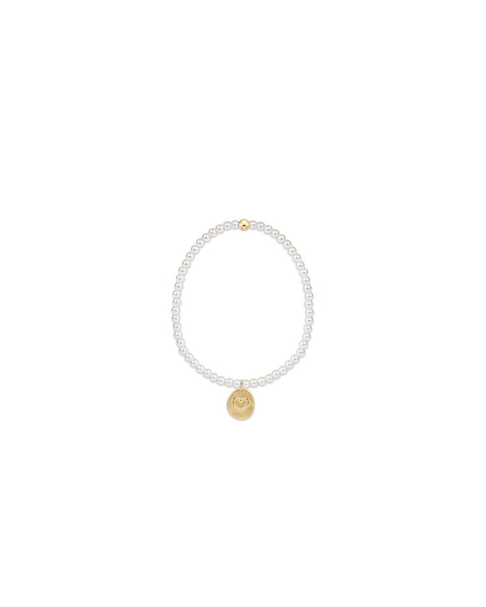 Classic Pearl 3mm Bracelet - Inspire Love Small Gold Disc
