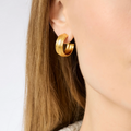 COBBLESTONE HOOP - GOLD - MEDIUM