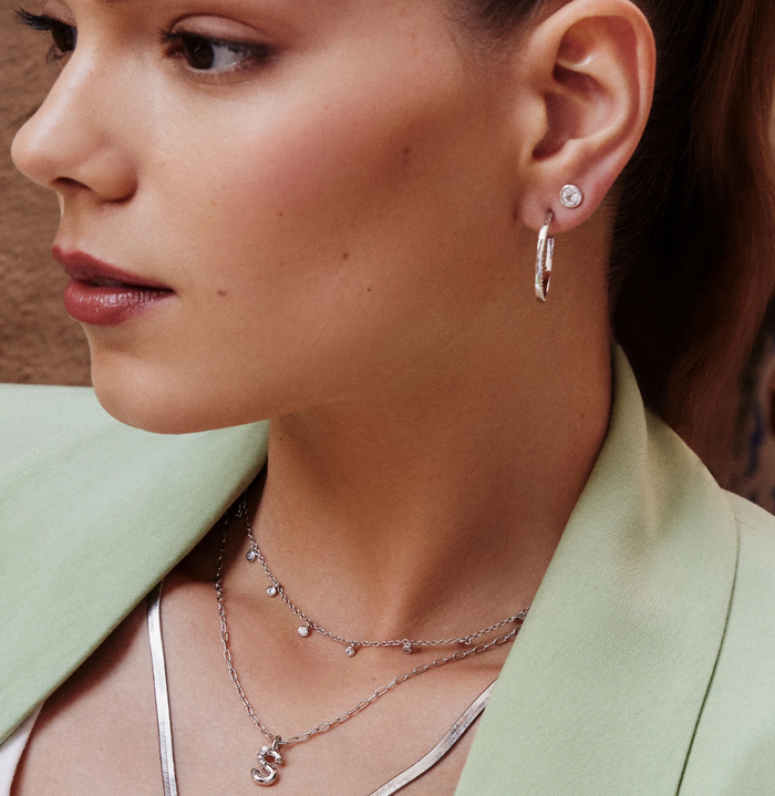 Colette Silver Hoop Earrings