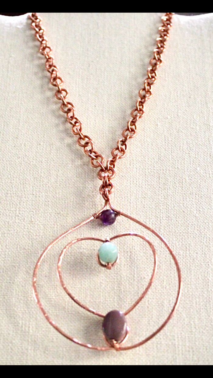 COPPER+AMETHYST+  AVENTURINE+JASPER ✨HIGH ART✨NECKLACE