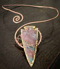 COPPER+BRASS+JASPER ARROWHEAD VORTEX NECKLACE