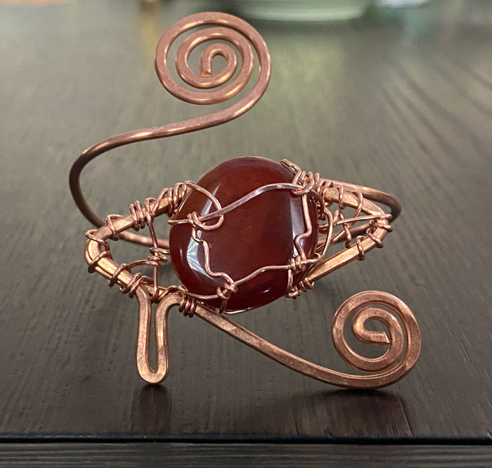 COPPER+CARNELIAN EYE BRACELET