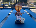 COPPER+CARNELIAN+HEMATITE+ROSE QUARTZ ANKH RING