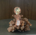 COPPER+CITRINE+ROSE QUARTZ RING