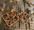 COPPER+TURQUOISE+RHODONITE EARRINGS