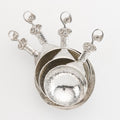Crosby & Taylor Vineyard 4-piece Artisan Pewter Measuring Cup Set, Handmade in the USA