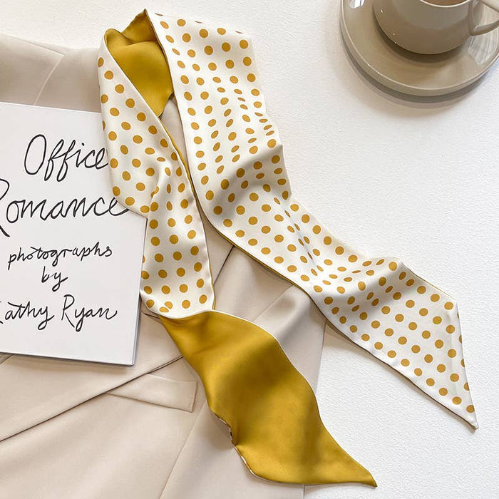 DECORATIVE SCARF - YELLOW POLKA DOT