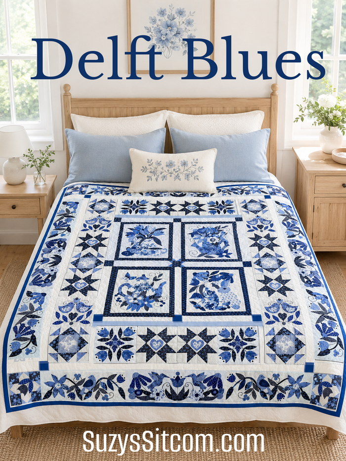 Delft Blues Quilt Pattern (Digital- Print at Home)