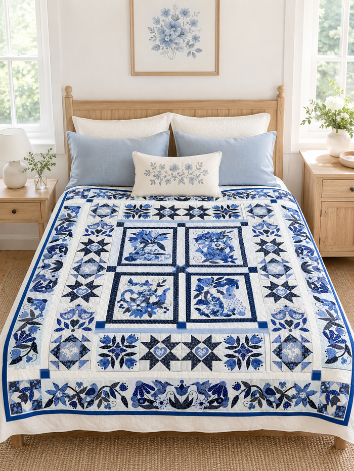 Delft Blues Quilt Pattern (Digital- Print at Home)