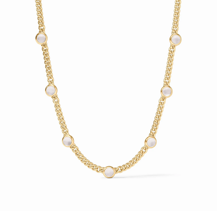 DOLCE DELICATE STATION NECKLACE - IRIDESCENT CLEAR