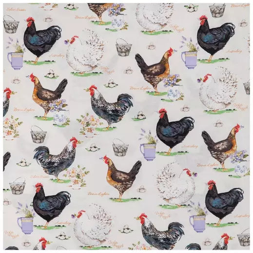 Double Sided Cotton Blanket - Roosters Cotton Calico