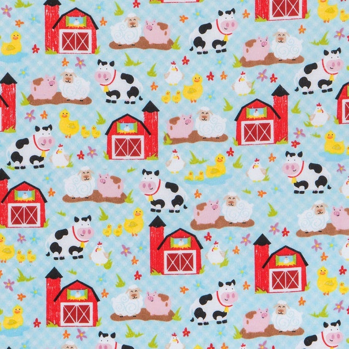 Double Sided Flannel Blanket - Farm Animals Flannel