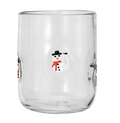 DRINKING GLASS WITH EMBEDDED HOLIDAY ICON PATTERN