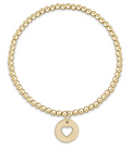 E NEWTON CLASSIC GOLD 3MM BEAD BRACELET - LOVE GOLD DISC