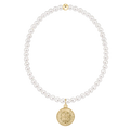 E NEWTON CLASSIC PEARL 3MM BRACELET - BLESSING GOLD DISC