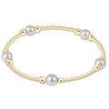 E NEWTON PURPOSE PEARL 6MM BEAD BRACELET - GOLD - 2 SIZES