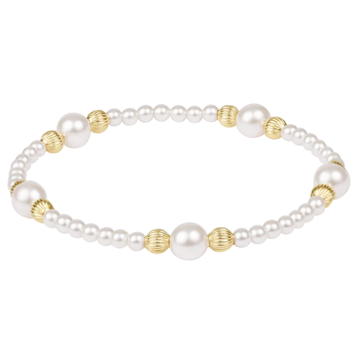 E NEWTON PURPOSE PEARL 6MM BEAD BRACELET - PEARL