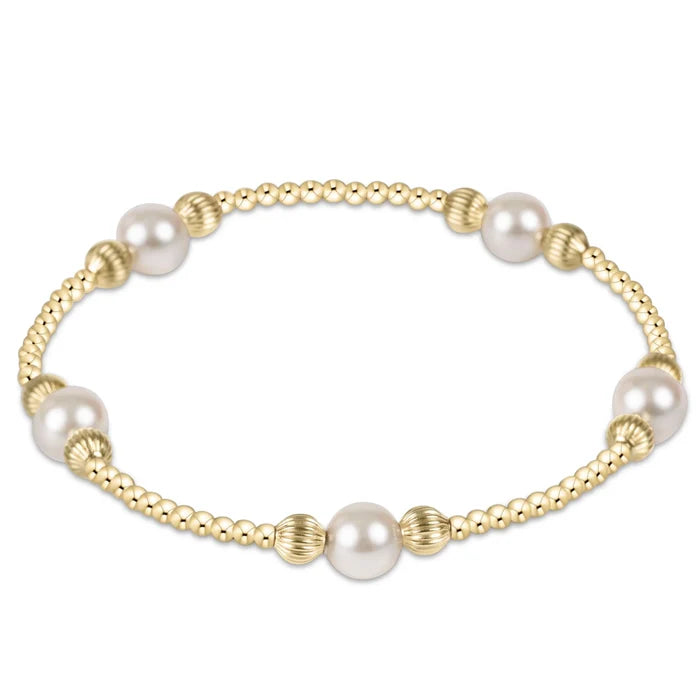 E NEWTON PURPOSE PEARL 6MM DIGNITY GOLD BRACELET - GOLD