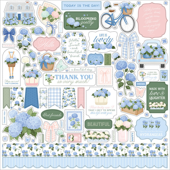 Echo Park, Carta Bella, 12X12 Element Sticker Sheet, Flower Shoppe
