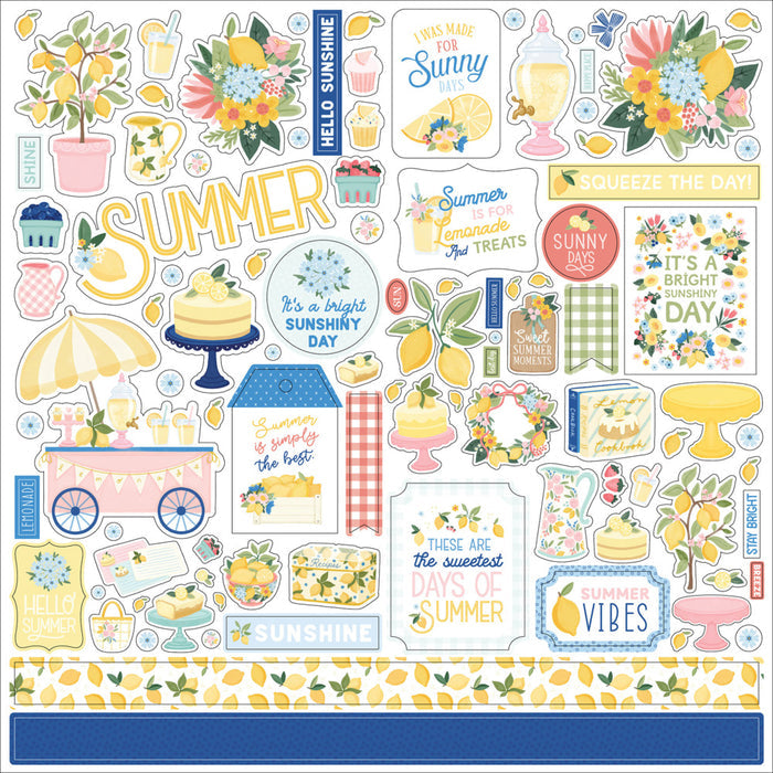 Echo Park, Carta Bella, 12X12 Element Sticker Sheet, Lemonade