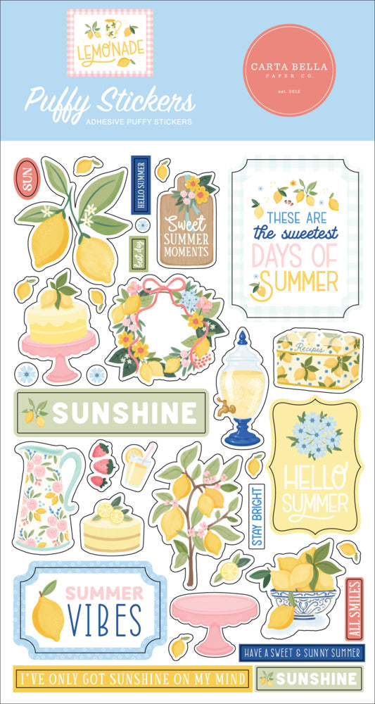 Echo Park, Carta Bella, Puffy Stickers, Lemonade