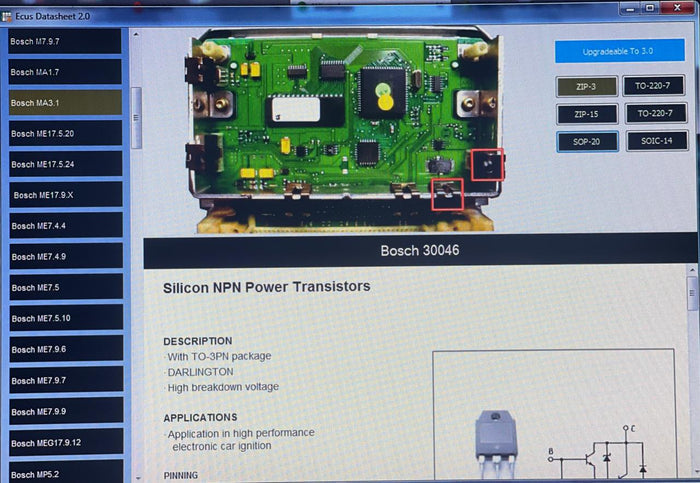 ECU Data package showing schematic and circuit diagrams, pinouts, and repair manuals on a computer screen.