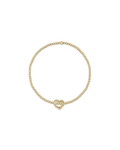 egirl Classic Gold 2mm Bracelet - Love Small Gold Charm