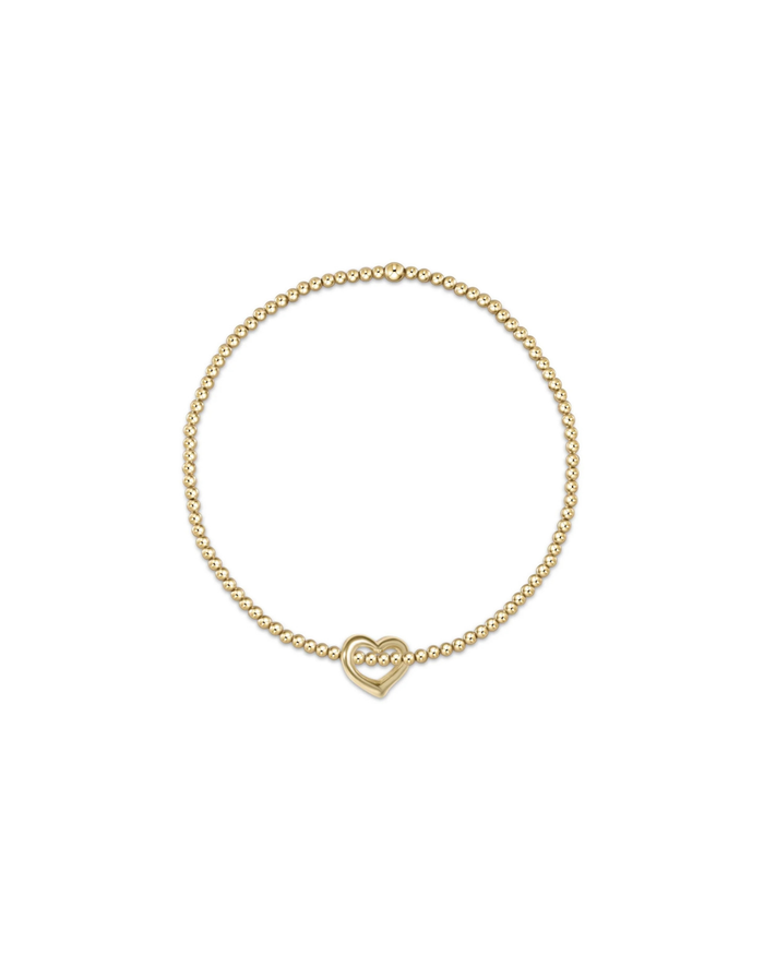 egirl Classic Gold 2mm Bracelet - Love Small Gold Charm