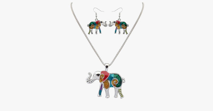 Elephant Hippie Pendant Set