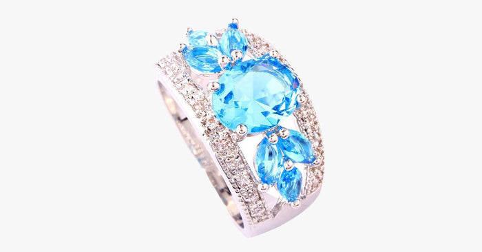 Fancy Oval Cut Aquamarine Ring