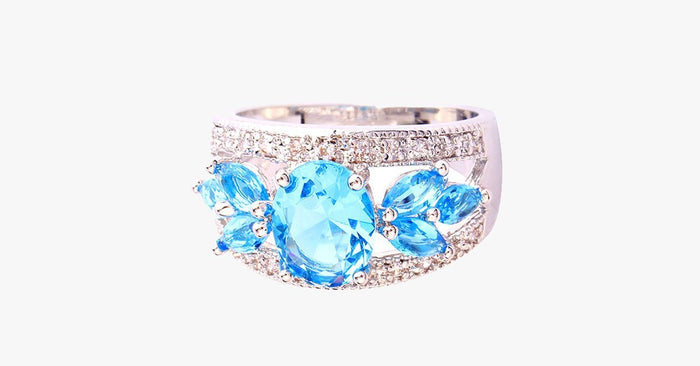 Fancy Oval Cut Aquamarine Ring