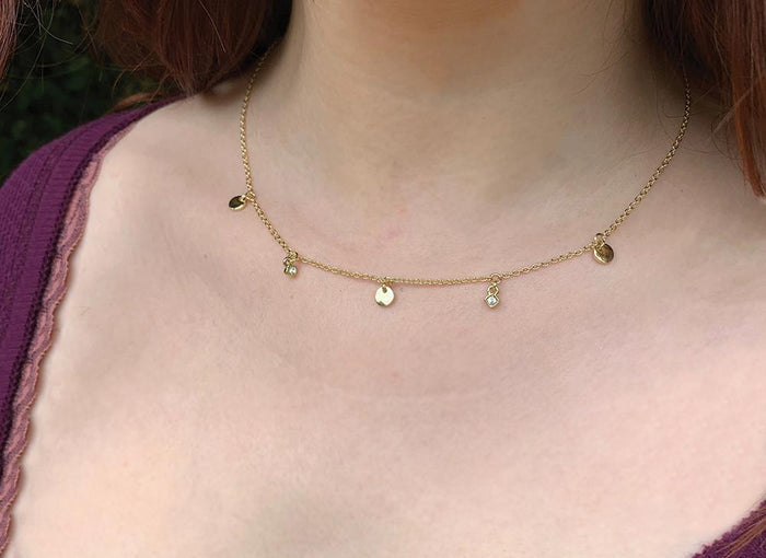 Feathers of Fab Dangle Necklace, Gold