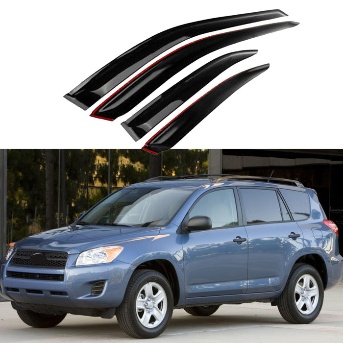 Fit 2006-2012 TOYOTA RAV4 Out-Channel Vent Window Visors Rain Sun Wind Guards Shade Deflectors