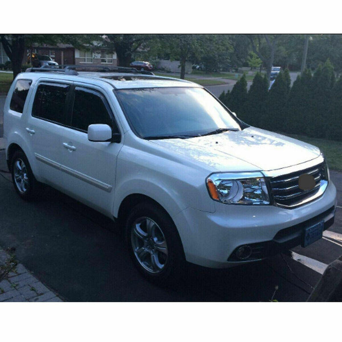 Fit 2009-2015 Honda Pilot Out-Channel Vent Window Visors Rain Sun Wind Guards Shade Deflectors