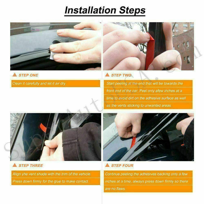 Fit 2009-2015 Honda Pilot Out-Channel Vent Window Visors Rain Sun Wind Guards Shade Deflectors