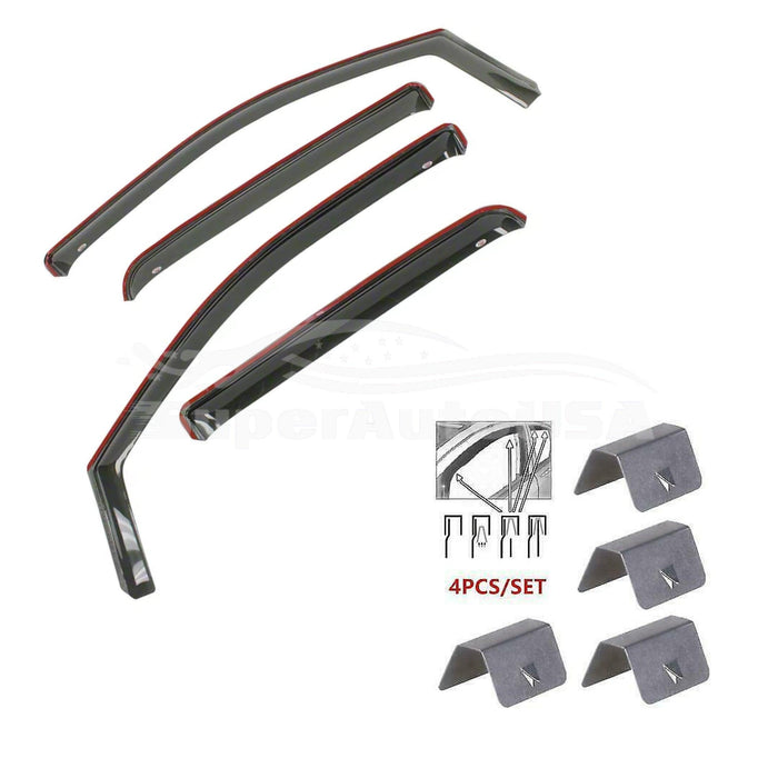 Fit 2013-2018 Acura RDX In-Channel Vent Window Visors Rain Sun Wind Guards Shade Deflectors