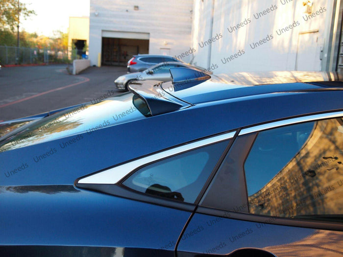 Fit 2016-2021 Honda Civic 4Dr ABS Black Rear Roof Window Visor Spoiler 3D JDM