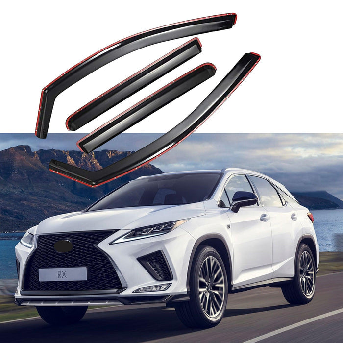 Fit 2016-2022 Lexus Rx350 In-Channel Vent Window Visors Rain Sun Wind Guards Shade Deflectors