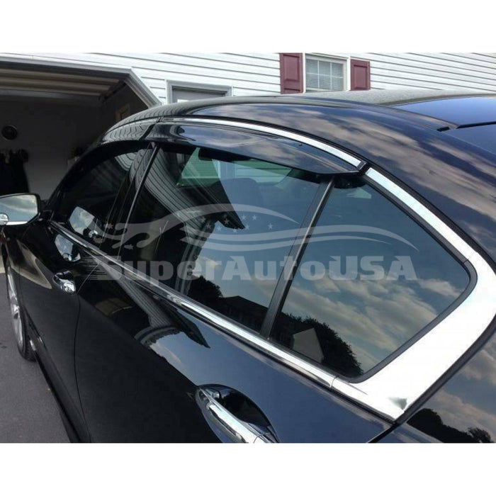 Fit 2016-2022 Lexus RX350 RX450H Clip-On Chrome Trim Vent Window Visors Rain Sun Wind Guards Shade Deflectors