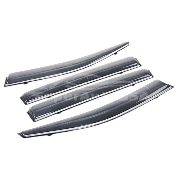 Fit 2016-2022 Lexus RX350 RX450H Clip-On Chrome Trim Vent Window Visors Rain Sun Wind Guards Shade Deflectors