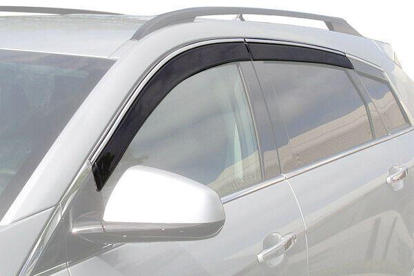 Fit 2019-2021 Subaru Ascent Clip-On Chrome Trim Vent Window Visors Rain Sun Wind Guards Shade Deflectors