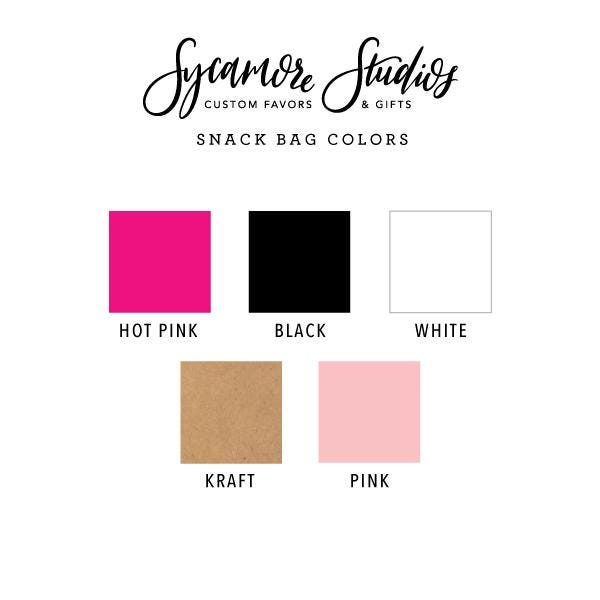 Foiled Party Snack Bag #8 - Initial Monogram - Snack Bags, Party Bags, Wedding Favors, Party Favors, Custom Paper Bags, Treat Bags