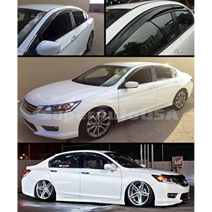 For Hyundai Accent 2012-2017 3D Mugen Style Vent Window Visors Rain Sun Wind Guards Shade Deflectors