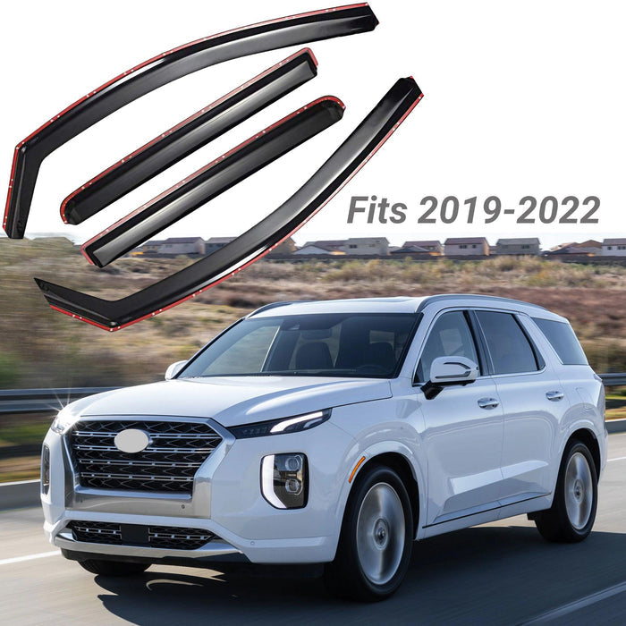 For Hyundai Palisade 2019-2025 In-Channel Vent Window Visors Rain Sun Wind Guards Shade Deflectors
