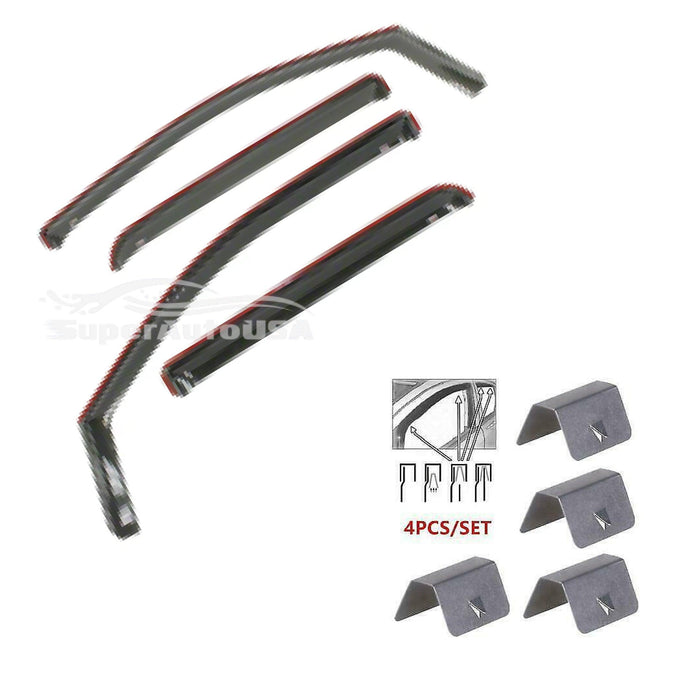 For Hyundai SantaFe 2019-2023 In-Channel Vent Window Visors Rain Sun Wind Guards Shade Deflectors